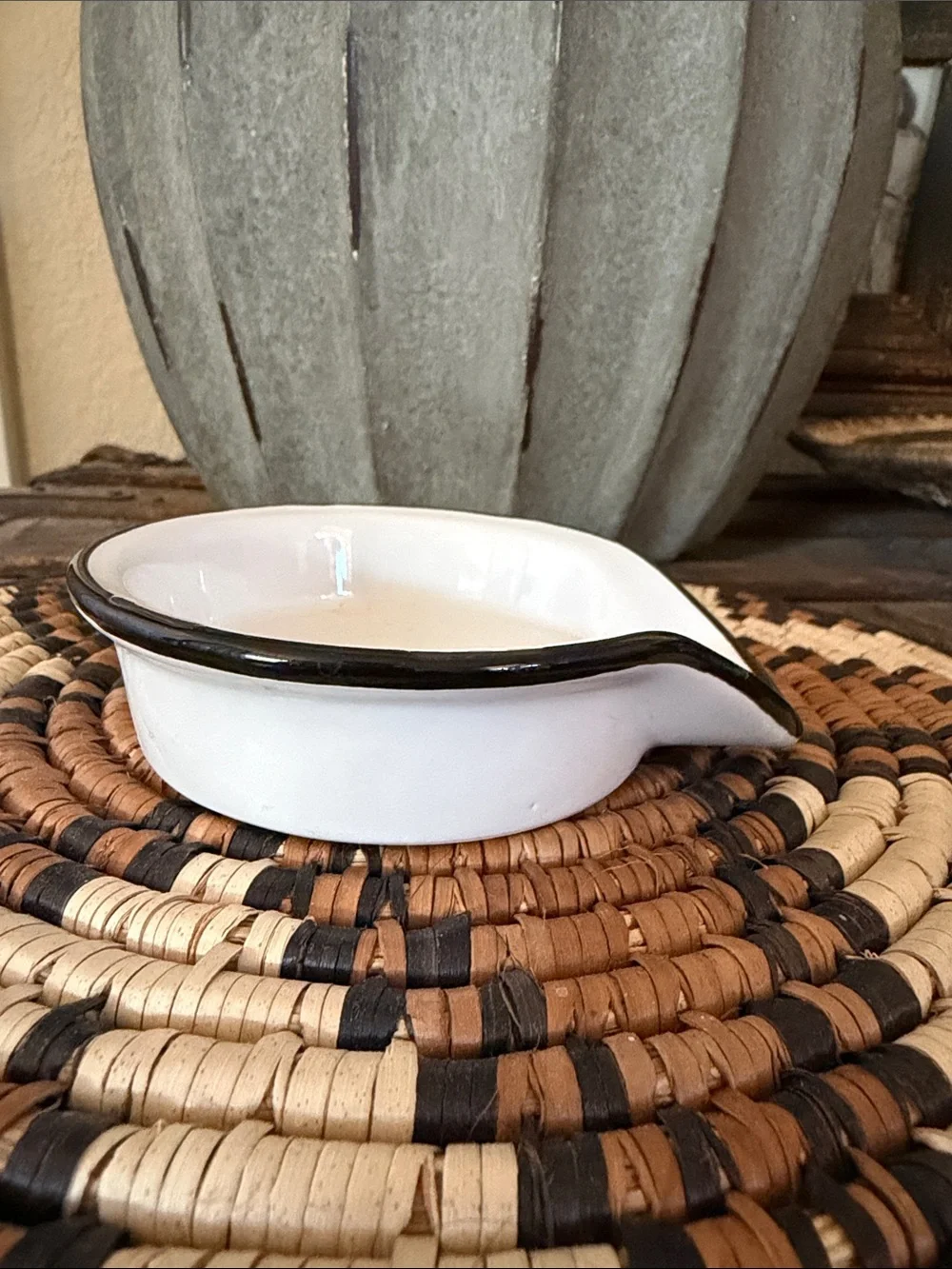 Magnolia Black and White Distressed Stoneware Spoon Rest